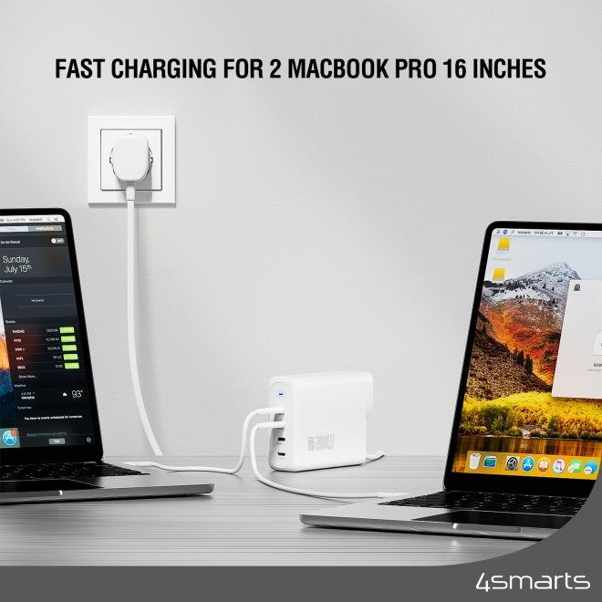 4smarts Ladegerät GaN Flex Pro 200W 4 USB-C weiß, Travel Edition