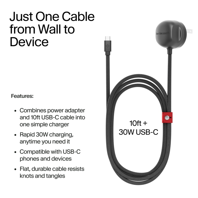 Twelve South 30W USB-C Stromkabel 3m EU schwarz