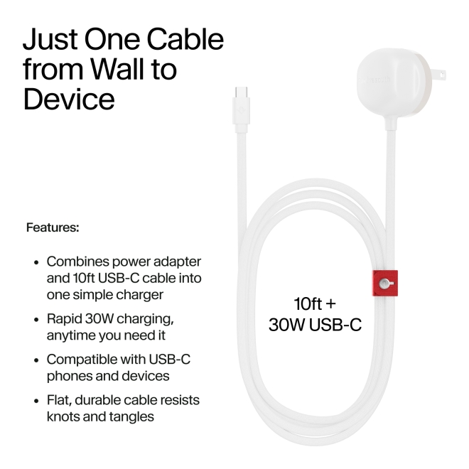 Twelve South 30W USB-C Stromkabel 3m EU weiß