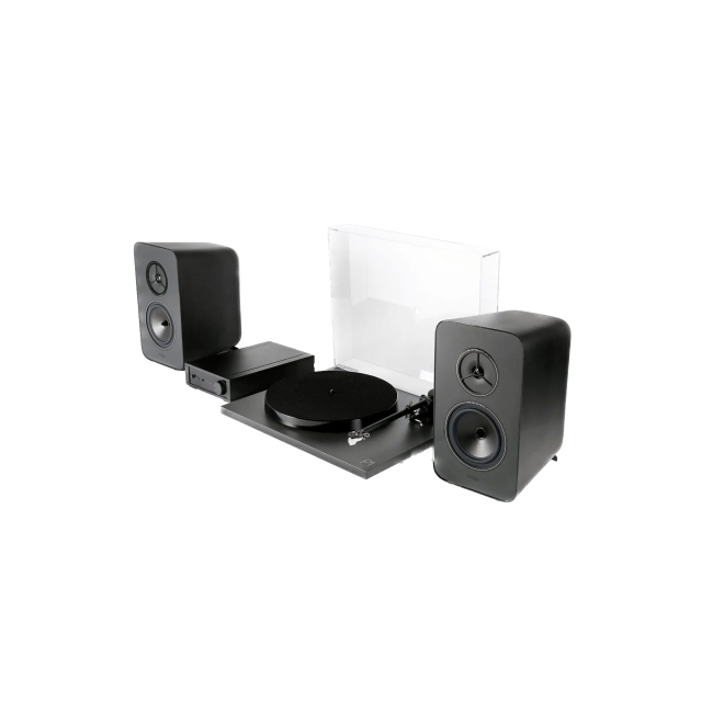 Rega, System One with Planar 1 (black) + Io integrated amplifier and Kyte speakers