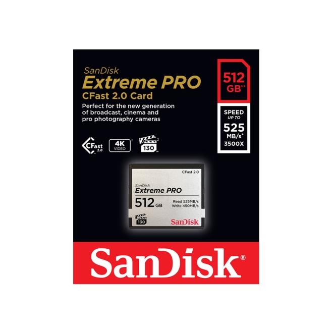 SanDisk CFast 2.0 Extreme Pro 512GB 
