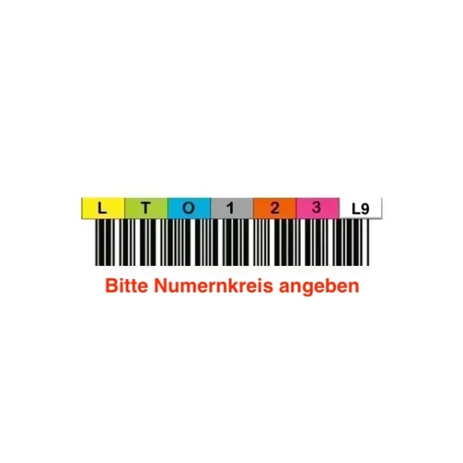 Symply LTO Medien Barcode Label LTO-9 – fortlaufende Nummerierung (pro label)