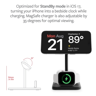 Twelve South HiRise 3 Deluxe 3-in-1 Wireless Charger - schwarz