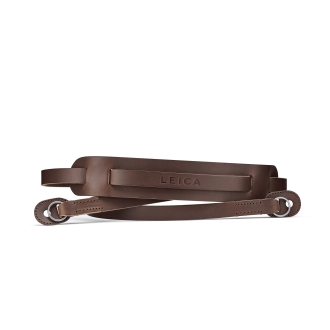 Leica Trageriemen mit Schulterteil, Leder, dunkelbraun